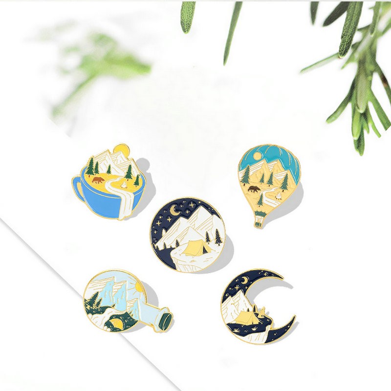 Outdoor Adventure For Kids - Alfinetes esmaltados de aventura de acampamento,