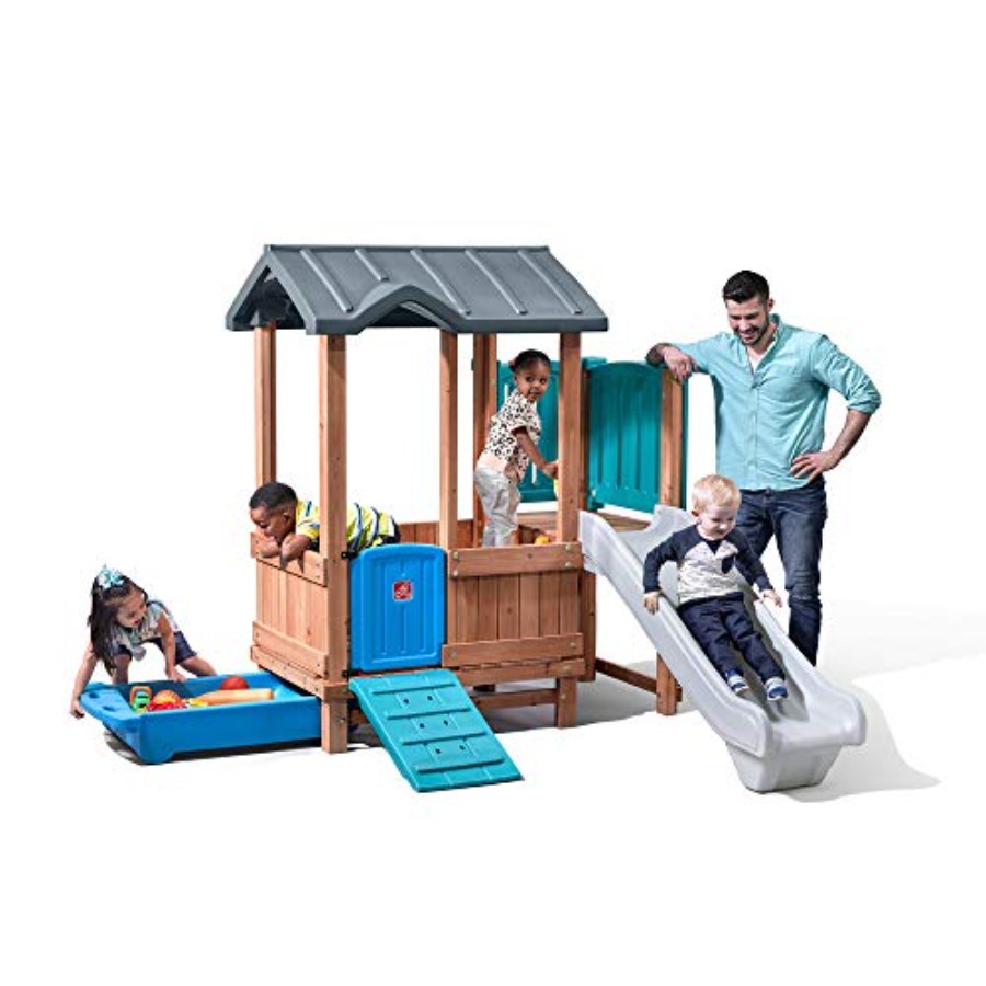 Outdoor Adventure For Kids - Woodland Adventure Playhouse & Slide, conjunto